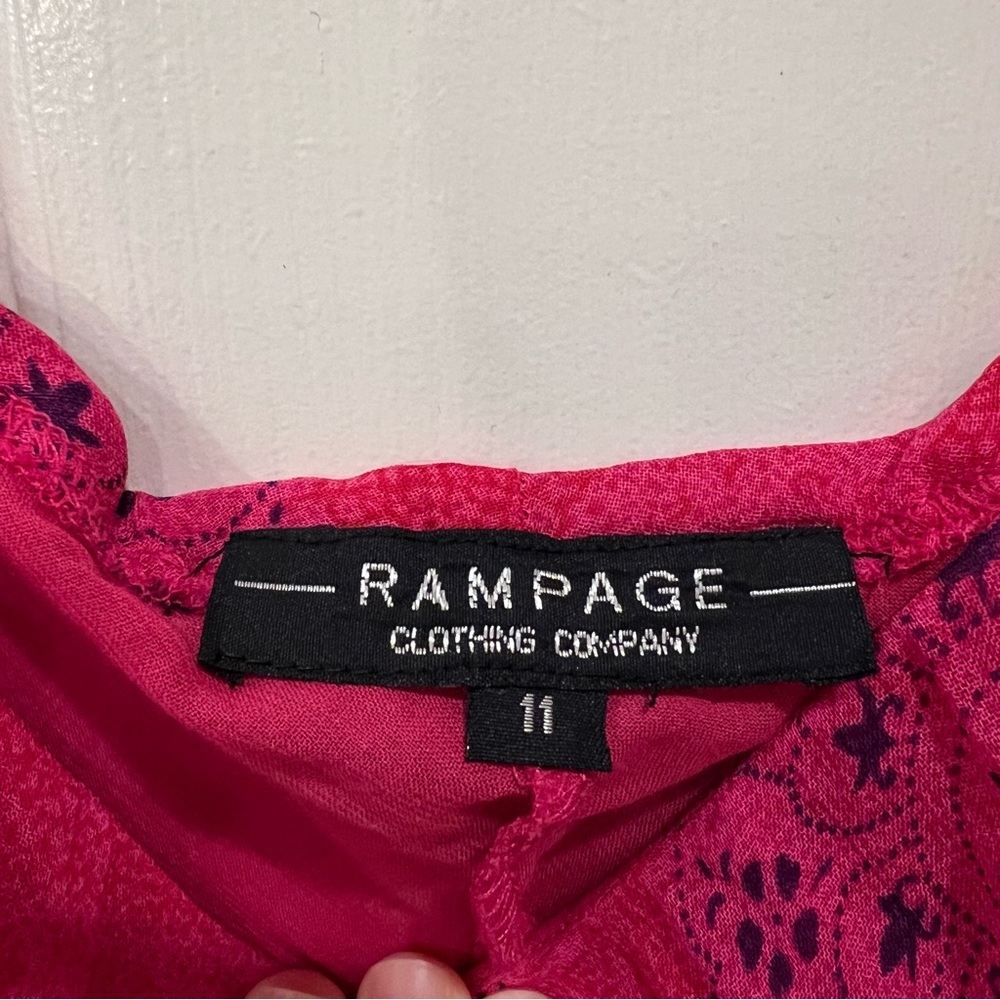 Y2K Rampage Asymmetrical Ruffle Hem Dress Midi Pink Floral Paisley Women’s M - Picture 7 of 8